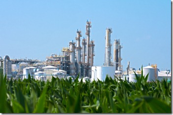 Ethanol Biorefinery turning corn into biofuels